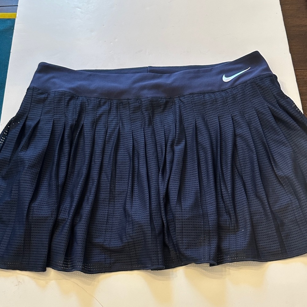 Nike Women XL Dri-FIT Club Pleated Golf/Tennis Skirt Skort Navy Blue